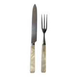 Stainless steel and mother-of-pearl serving cutlery