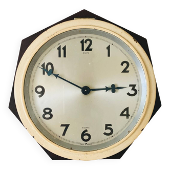 Bayard 8 days brown Bakelite hexagonal wall clock