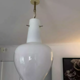 Suspension opaline goutte d'eau France 1950 vintage