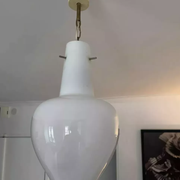 Vintage 1950s French water drop opaline pendant light