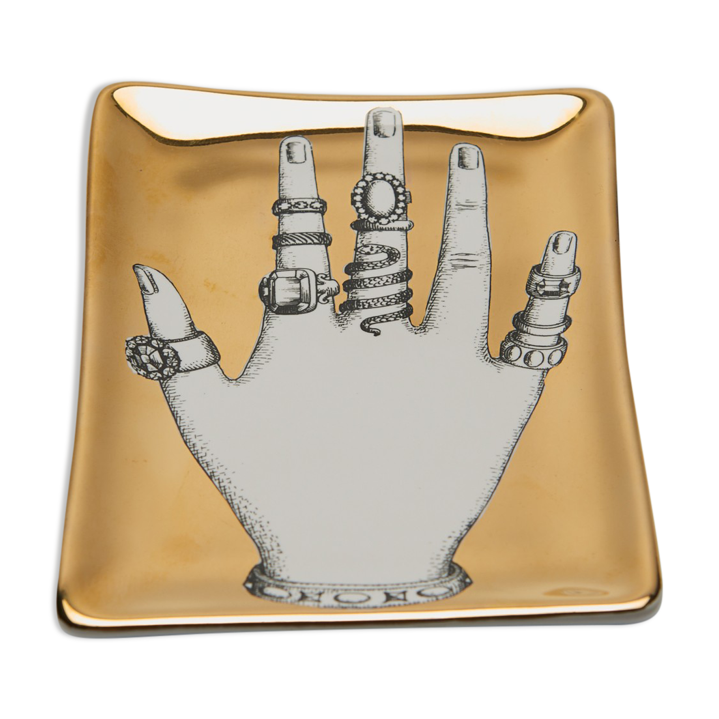 Empty pocket "ringed hand" in fornasetti porcelain