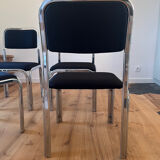 Set of 4 chrome steel chairs