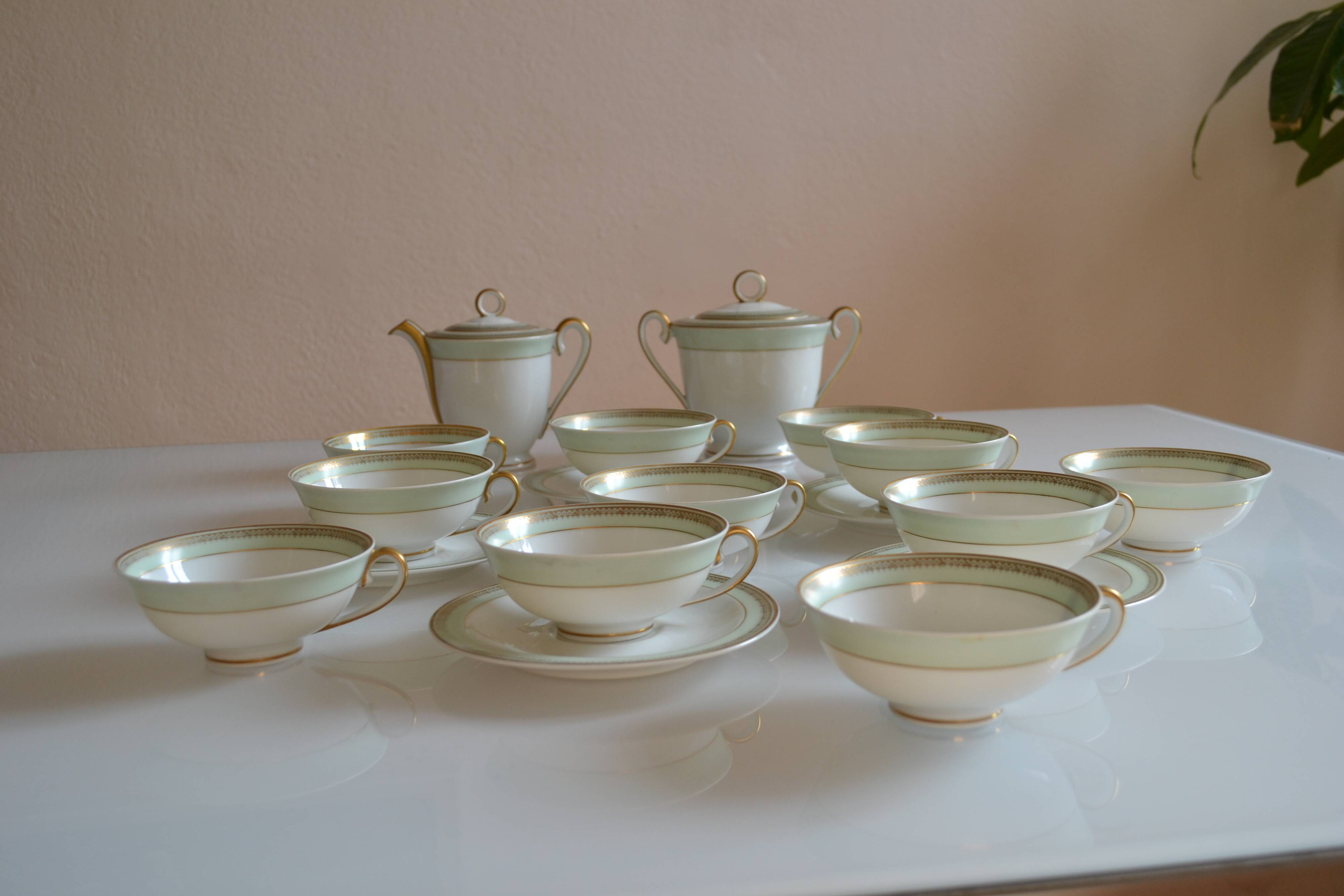 Service à thé ou à café porcelaine de Limoges A. Giraud & Brousseau 1940