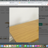 Vintage wooden coffee table with chrome base