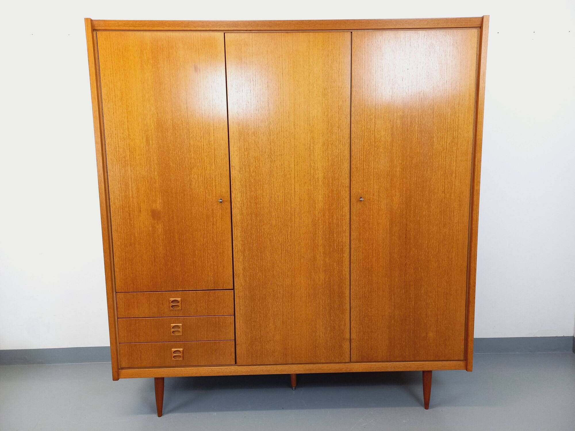 Vintage Scandinavian-style teak wardrobe from the 1960s