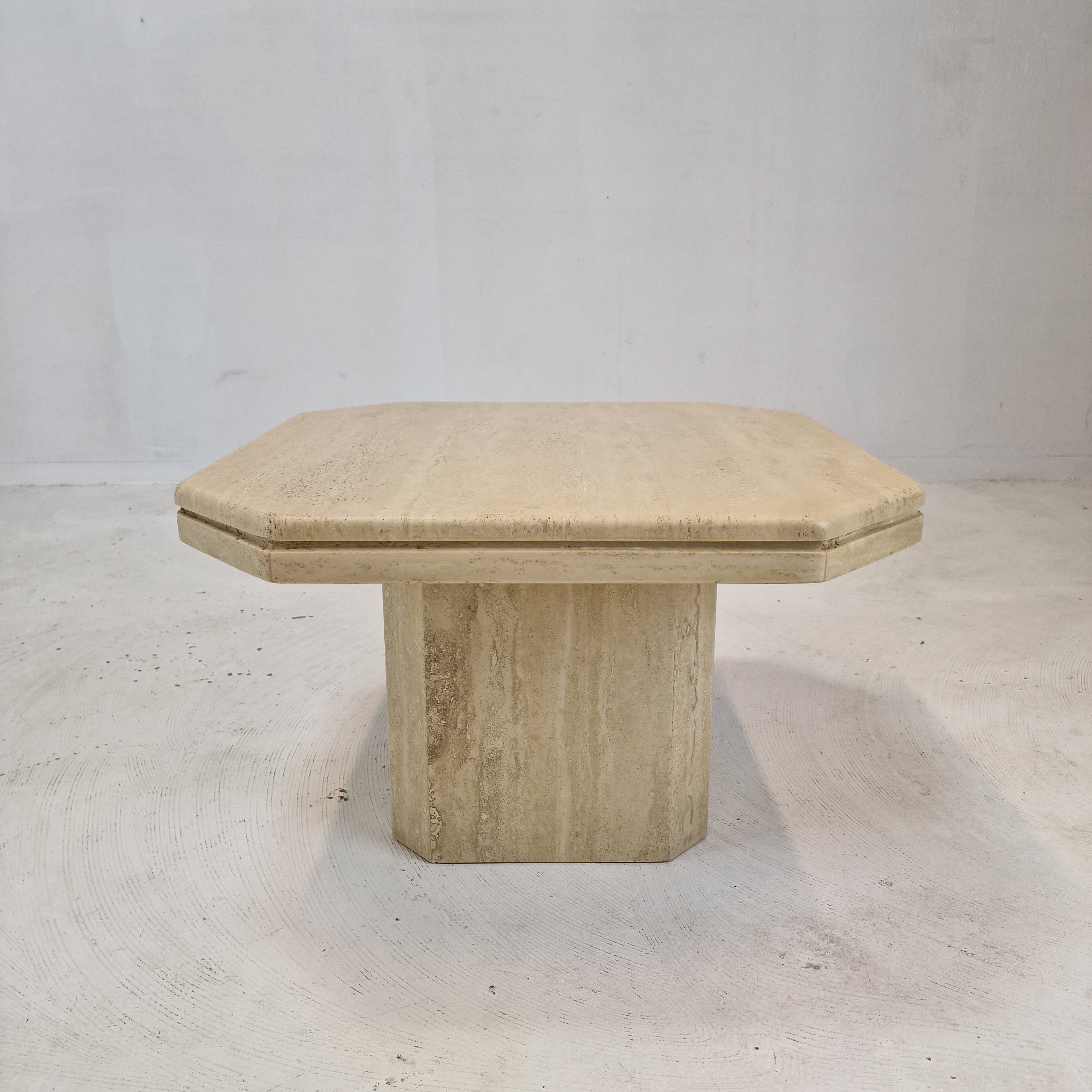 Side table in travertine, 1980s