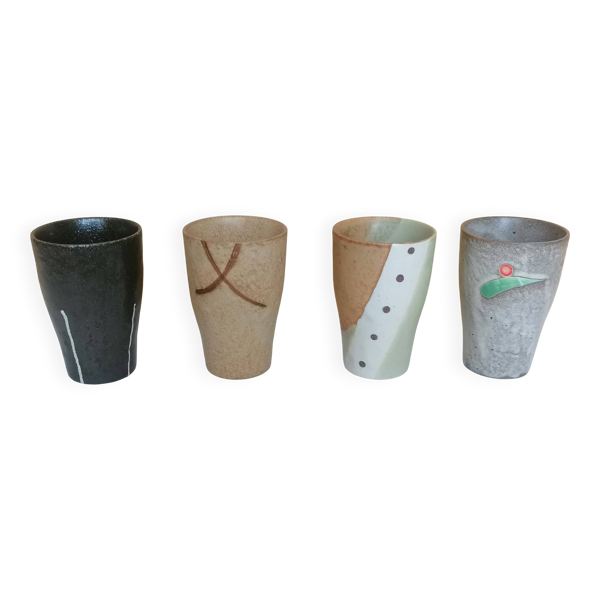 4 gobelets en céramique travail artisanal