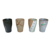 4 ceramic cups handcrafted