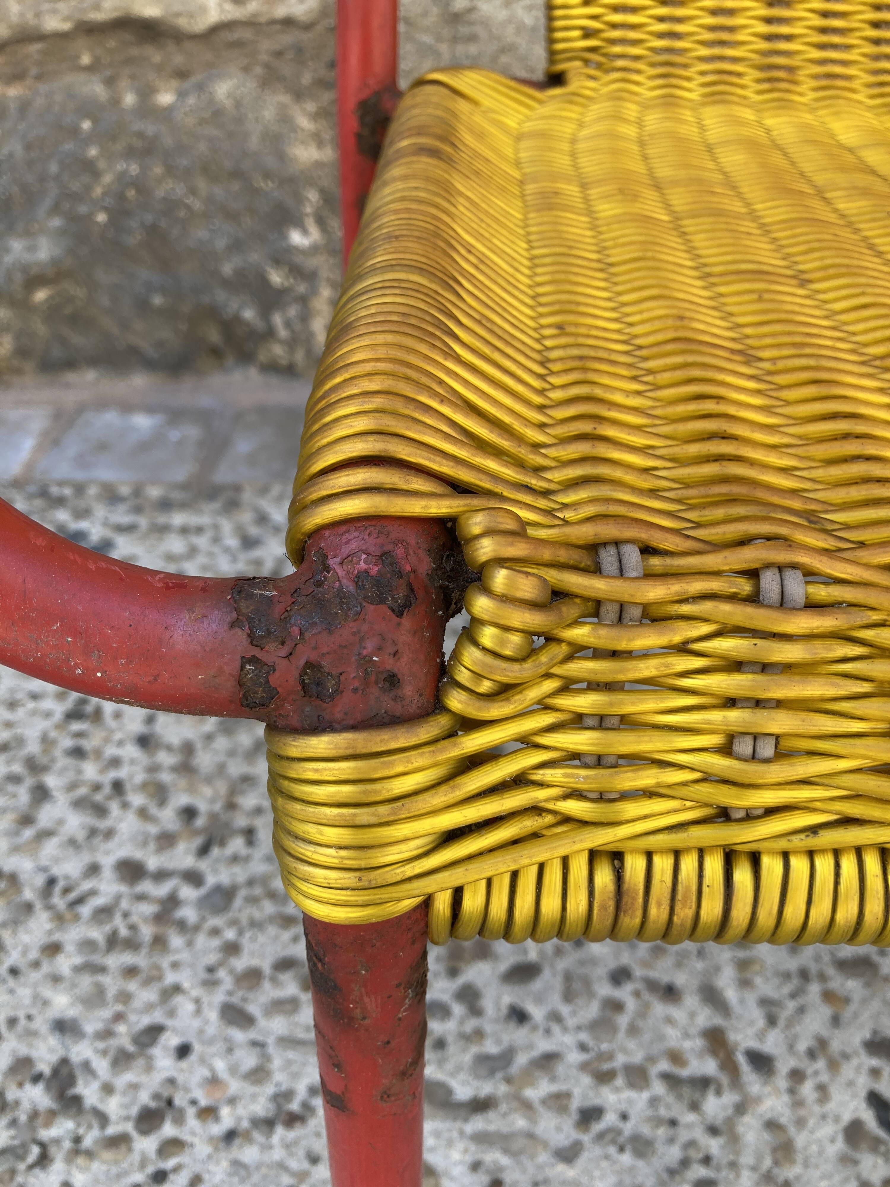 Garden armchair in scoubidou