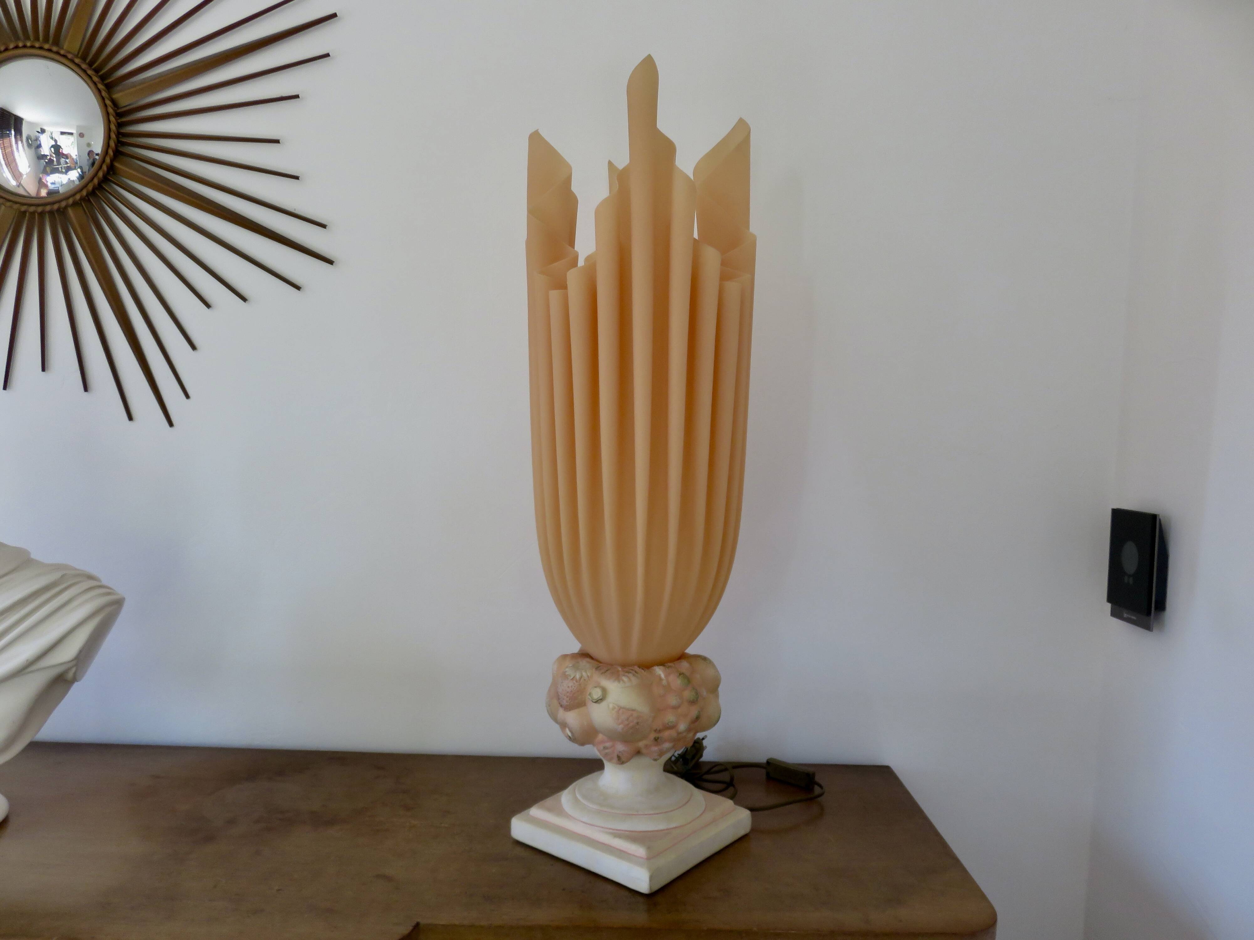 Georgia Jacob lamp, XXL, 82cm, "fruit" model, salmon pink color, 70