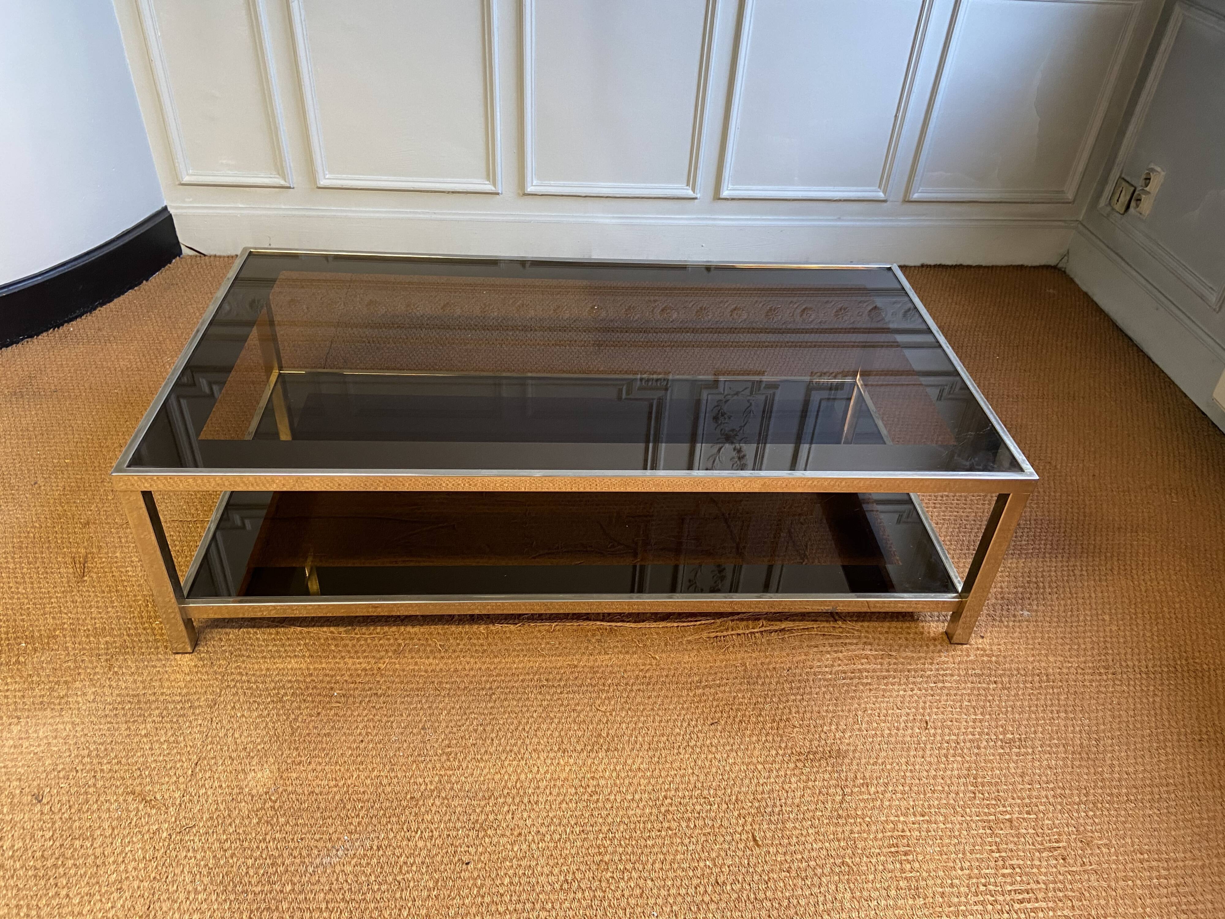 Belgo Chrome gold coffee table at 23K gold, 1970