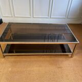 Belgo Chrome gold coffee table at 23K gold, 1970