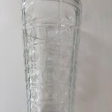 Transparent Art Deco style molded glass vase
