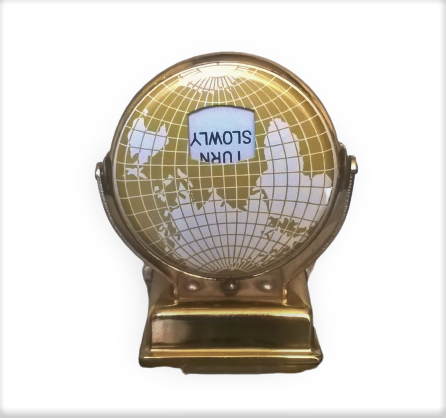 Perpetual calendar swallow in patinated regulation on black marble base ~ 50s