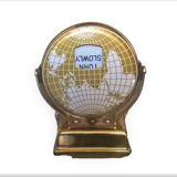 Perpetual calendar swallow in patinated regulation on black marble base ~ 50s