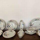 6 vintage plates in white Limoges porcelain signed TLB, flowers