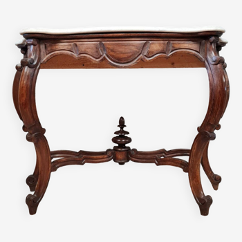 Console galbée époque Napoléon III en acajou circa 1850