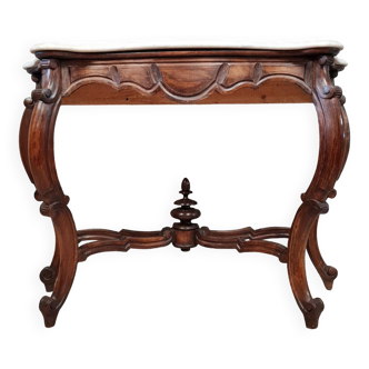 Console galbée époque Napoléon III en acajou circa 1850