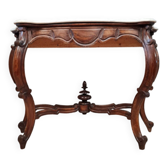 Napoleon III period curved console in mahogany circa 1850