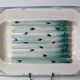 Antique asparagus dish in Digoin Sarreguemines slip