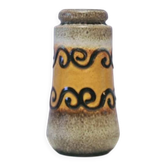 Vase marron et ocre de l'Allemagne de l'Ouest
