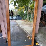 Miroir biseauté Louis XV en ronce de noyer concave  85x165cm