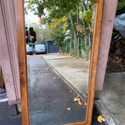 Louis XV beveled mirror in concave burr walnut 85x165cm