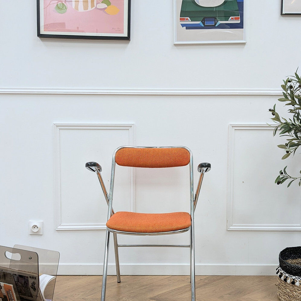 Vintage orange folding chair