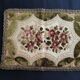 Velvet placemat embroidered with flowers enhanced with golden threads Napoleon III era