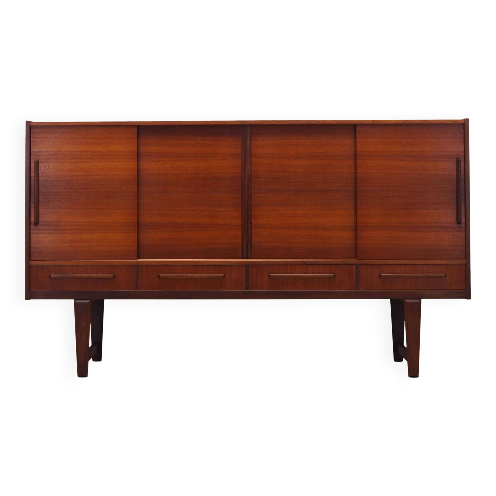 Buffet haut en teck, design danois, années 1960, fabricant : PMJ Viby J