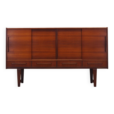 Buffet haut en teck, design danois, années 1960, fabricant : PMJ Viby J