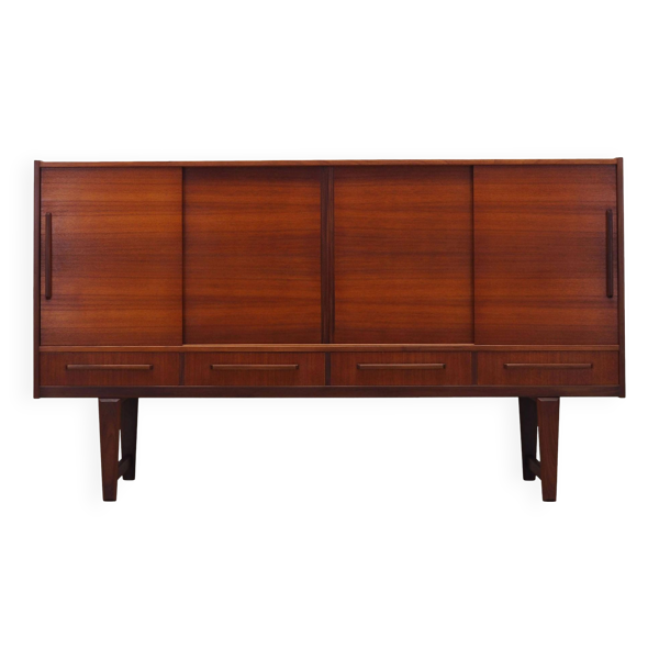 Buffet haut en teck, design danois, années 1960, fabricant : PMJ Viby J