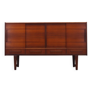 Buffet haut en teck, design danois, années 1960, fabricant : PMJ Viby J