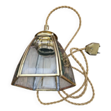 Baladeuse ancienne verre ciselé et laiton