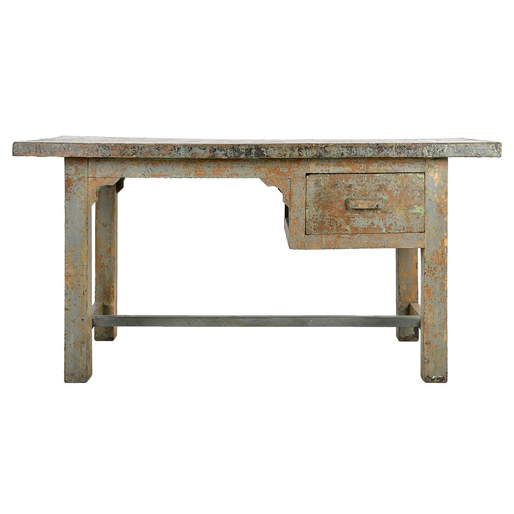 Weathered solid wood desk