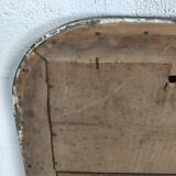 Mirror Louis-Philippe black wood and silver carved