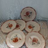 6 Digoin and Sarreguemines dessert plates