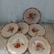 6 Digoin and Sarreguemines dessert plates
