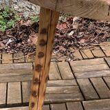 Table basse tripode pin massif brut 1960