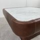 Table basse vintage en marbre et cuir par Desede, 1970