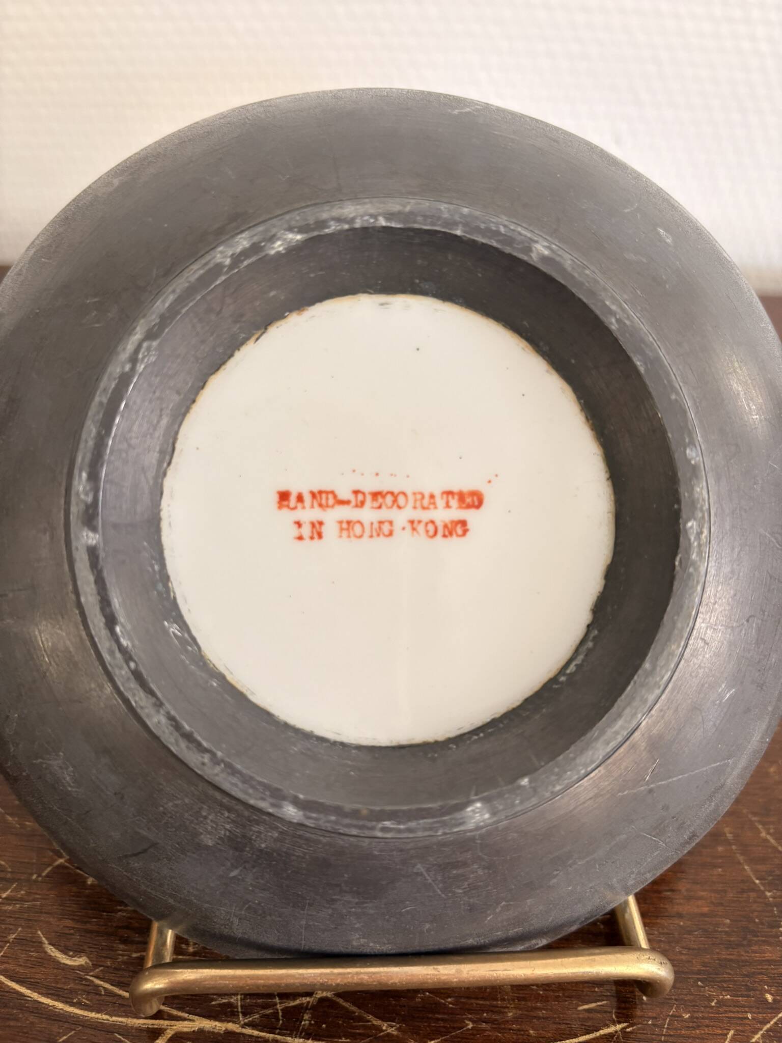 Old Rose Family Pewter Dish Hong Kong