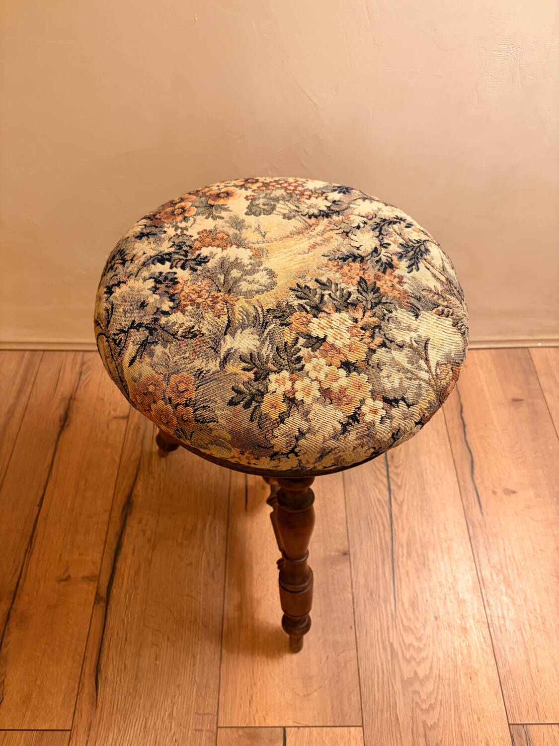 Antique turned wooden stool – late 19th century