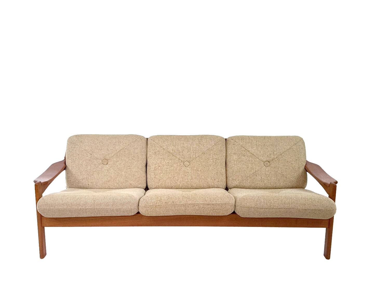 Rare vintage Danish designer three-seater sofa by Niels Bach, 1960s