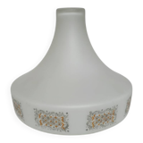 Opaline suspension lampshade — screen-printed cashmere design — 60s