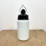 Industrial Bakelite Pendant Light with Milk Glass, 1970s