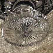 Hand-engraved black and white bohemian crystal fruit cup
