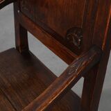 18th Century Liège Armchair in hand carved Oak, Belgium
