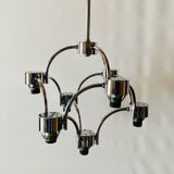 Vintage chrome metal chandelier - Space Age Design - SA Boulanger