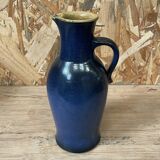 Blue stoneware pitcher by Herbert Schulze Crinitz