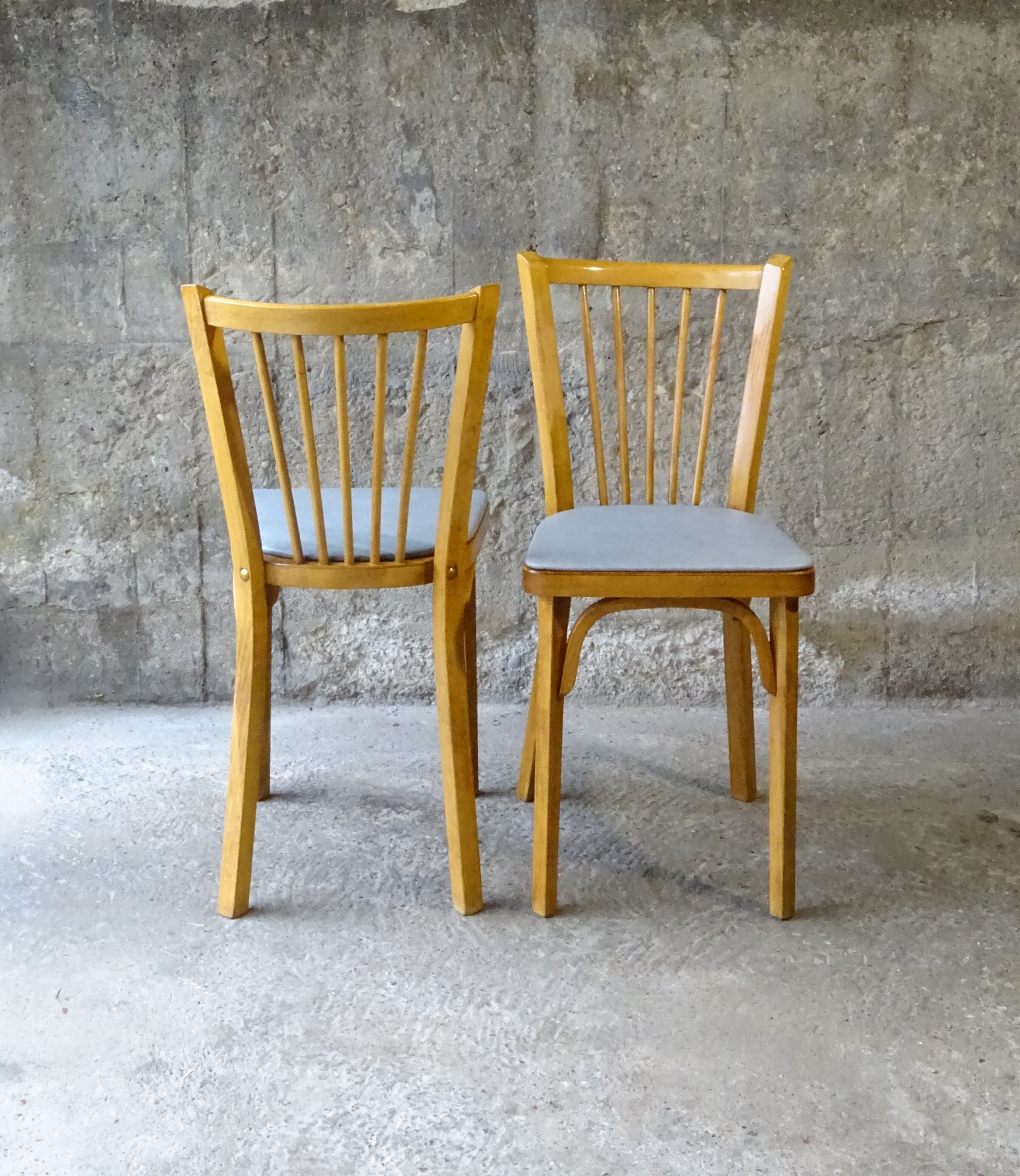 Set de 2 chaises baumann bistrot n°53 skaï gris